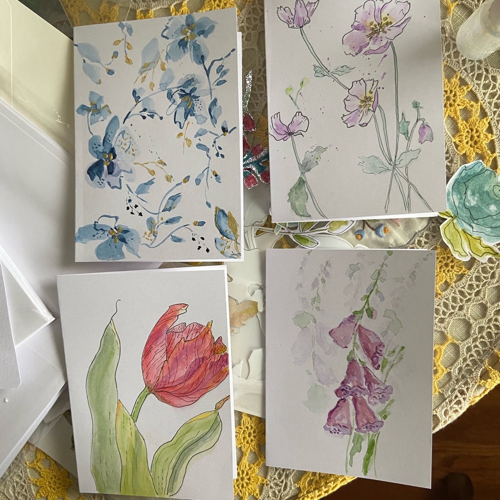 Hand painted cards